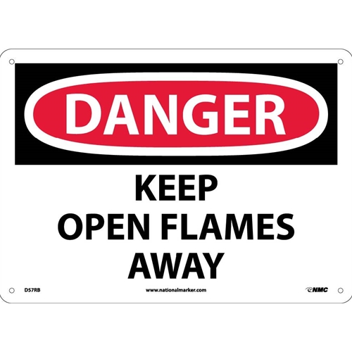 Danger Keep Open Flames Away Sign (D57RB)