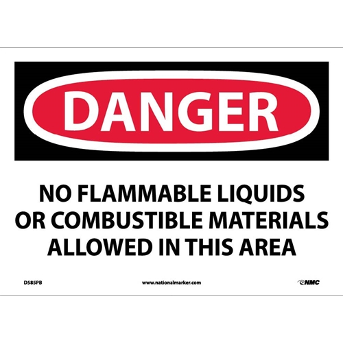 Danger No Flammable Liquids Sign (D585PB)