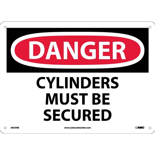 Danger Cylinders Must Be Secured Sign (D635RB)