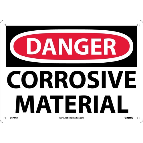 Danger Corrosive Material Sign (D671AB)