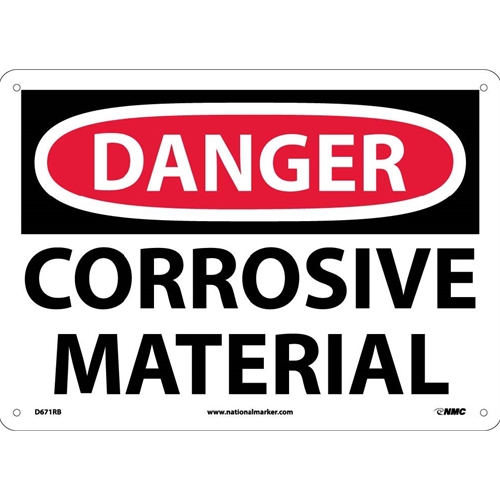 Danger Corrosive Material Sign (D671RB)