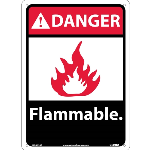Danger Flammable Sign - Bilingual (DGA15AB)