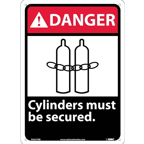 Danger Cylinders Must Be Secured Sign (DGA37RB)