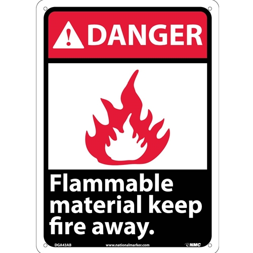 Danger Flammable Material Keep Fire Away Sign (DGA43AB)