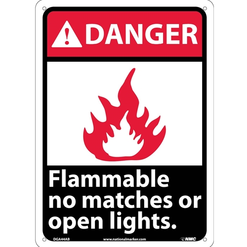 Danger Flammable No Matches Or Open Lights Sign (DGA44AB)
