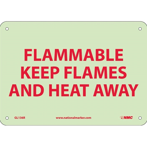 Flammable Keep Flames And Heat Away Sign (GL136R)