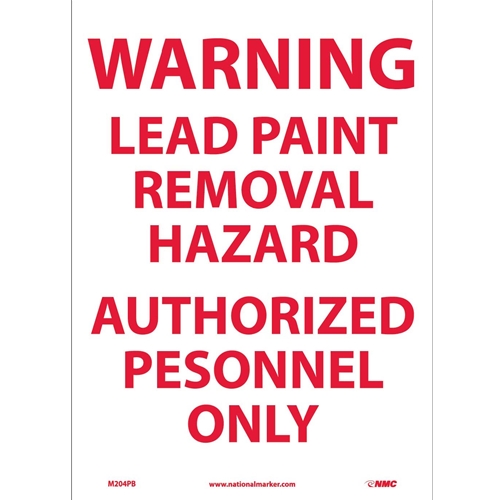 Warning Lead Paint Removal Sign (M204PB)