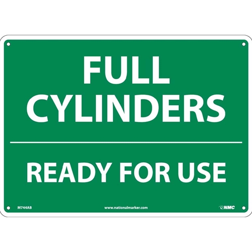 Full Cylinders Ready For Use Sign (M744AB)