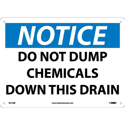 Notice Do Not Dump Chemicals Sign (N212RB)