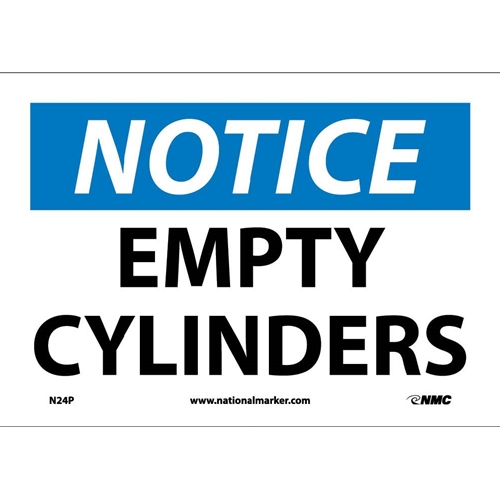 Notice Empty Cylinders Sign (N24P)
