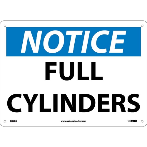 Notice Full Cylinders Sign (N26RB)