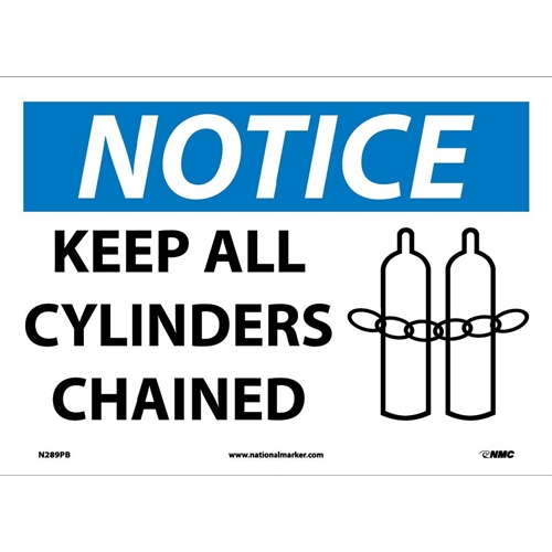 Notice Keep All Cylinders Chained Sign (N289PB)