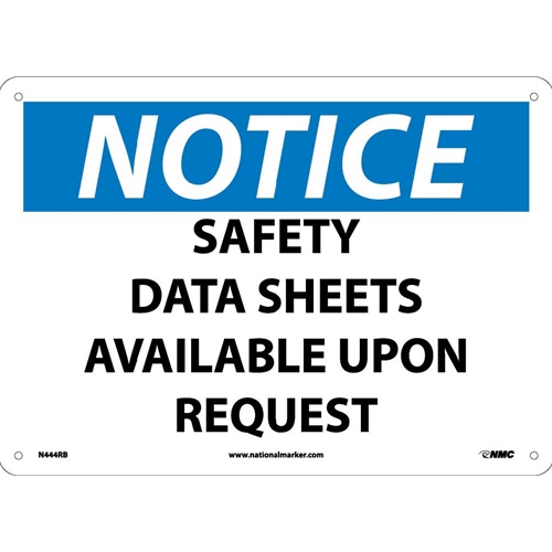Notice Safety Data Sheets Available Sign (N444RB)