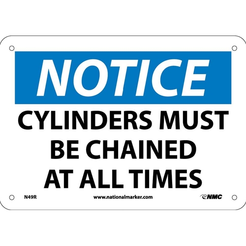Notice Cylinders Must Be Chained At All Times Sign (N49R)