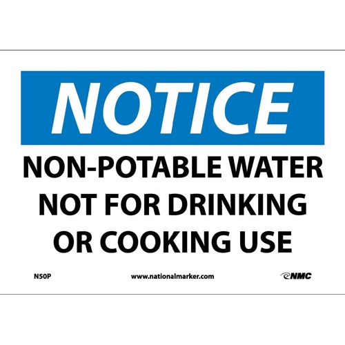 Notice Non-Potable Water Sign (N50P)