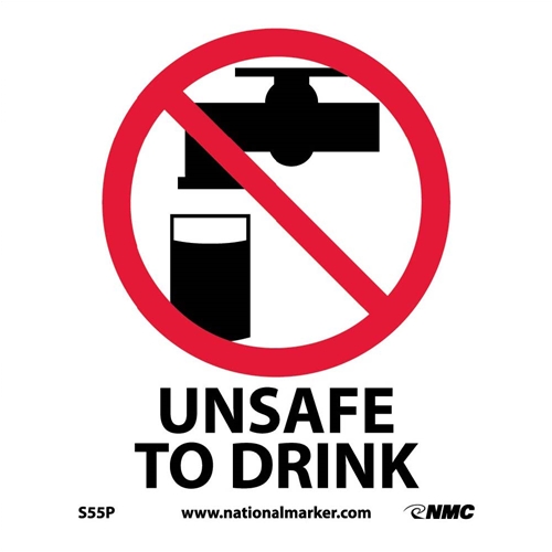 Unsafe To Drink Sign (S55P)