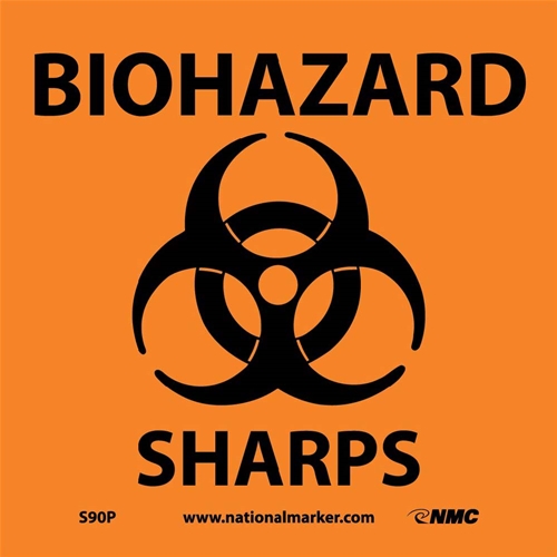 Biohazard Sharps Sign (S90P)