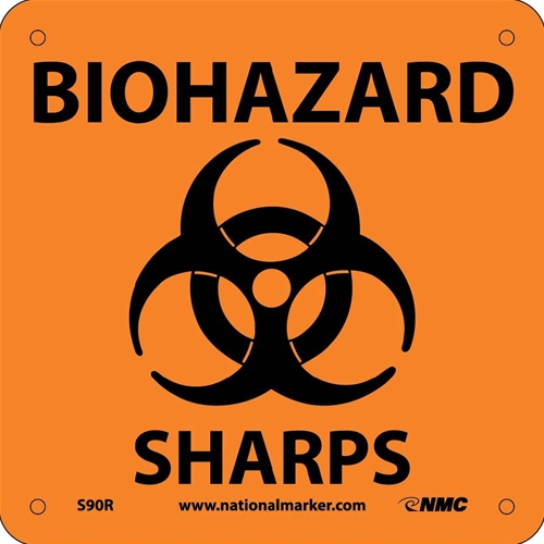 Biohazard Sharps Sign (S90R)