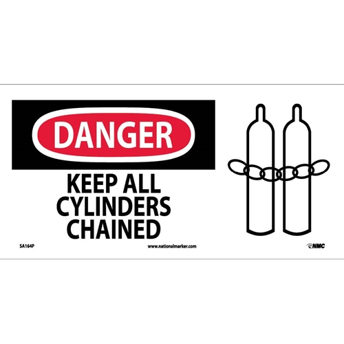 Danger Keep All Cylinders Chained Sign (SA164P)