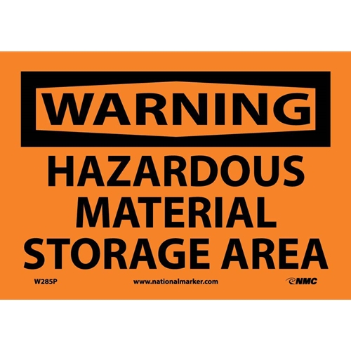 Warning Hazardous Material Storage Area Sign (W285P)