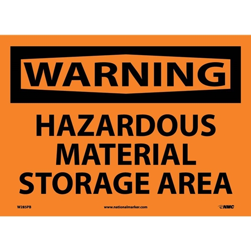 Warning Hazardous Material Storage Area Sign (W285PB)
