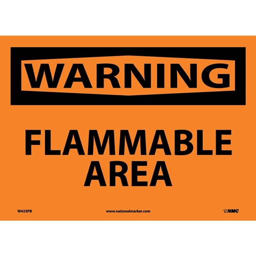 Warning Flammable Area Sign (W423PB)