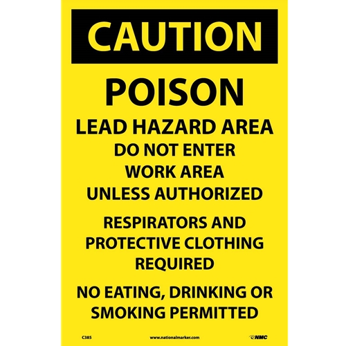 Poison Lead Hazard Area Paper Hazard Sign (C385)