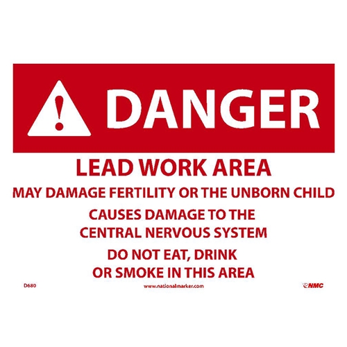 Danger Lead Work Area Sign (D680)