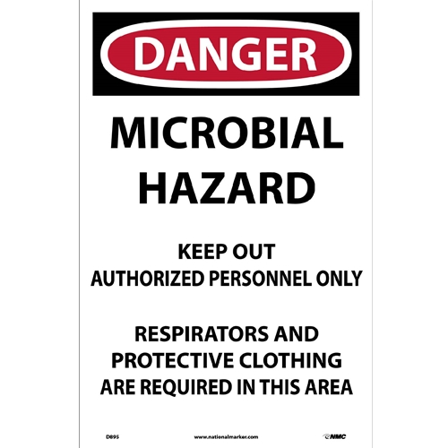 Danger Microbial Hazard Paper Sign (D895)