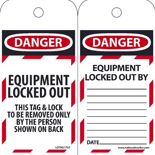 Danger Equipment Locked Out Tag (LOTAG17ST)