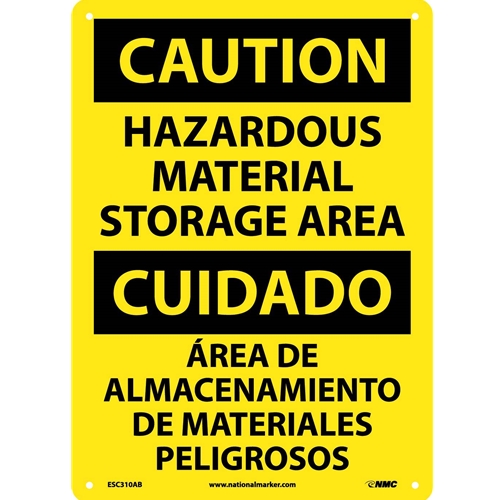 Caution Hazardous Material Storage Area Sign - Bilingual (ESC310AB)