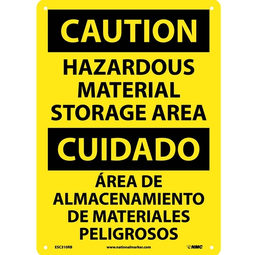 Caution Hazardous Material Storage Area Sign - Bilingual (ESC310RB)