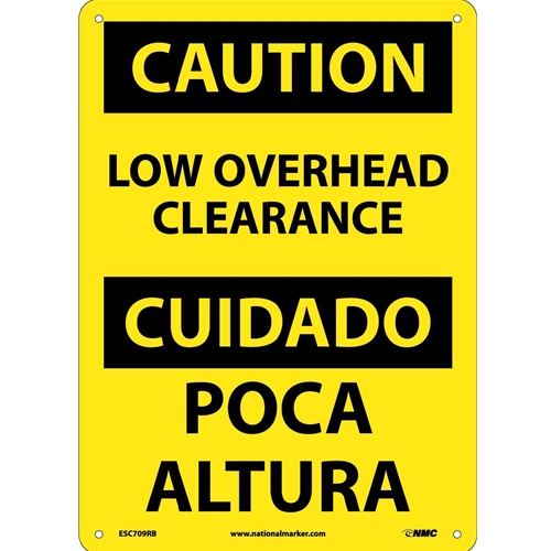 Caution Low Overhead Clearance Sign - Bilingual (ESC709RB)