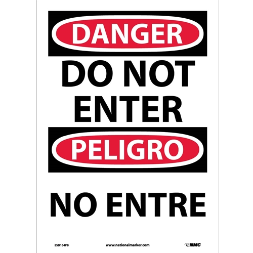 Danger Do Not Enter Sign - Bilingual (ESD104PB)