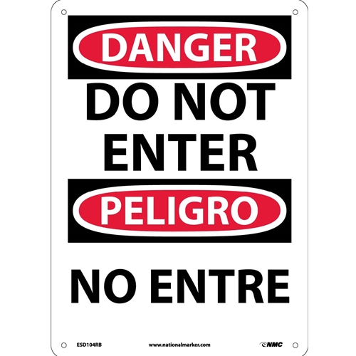 Danger Do Not Enter Sign - Bilingual (ESD104RB)