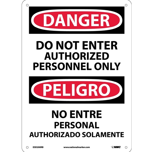 Danger Do Not Enter Sign - Bilingual (ESD200RB)