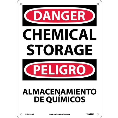 Danger Chemical Storage Sign - Bilingual (ESD239AB)