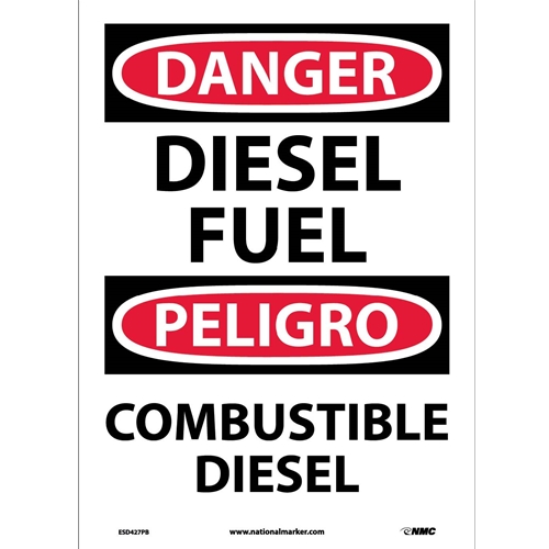Danger Diesel Fuel Sign - Bilingual (ESD427PB)