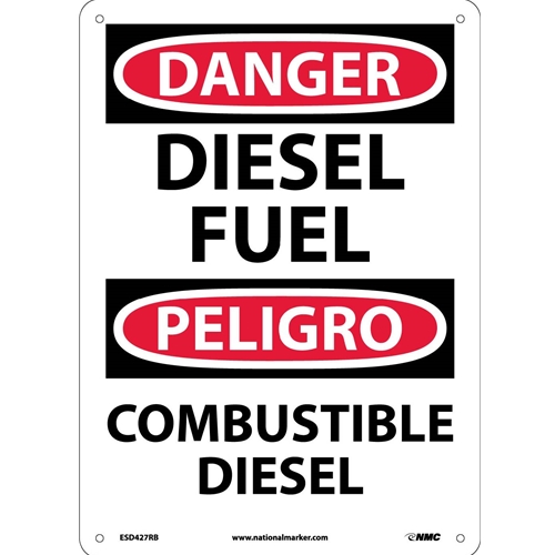 Danger Diesel Fuel Sign - Bilingual (ESD427RB)