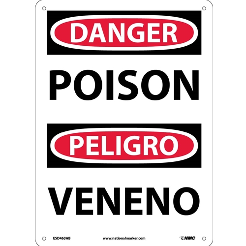 Danger Poison Sign - Bilingual (ESD463AB)