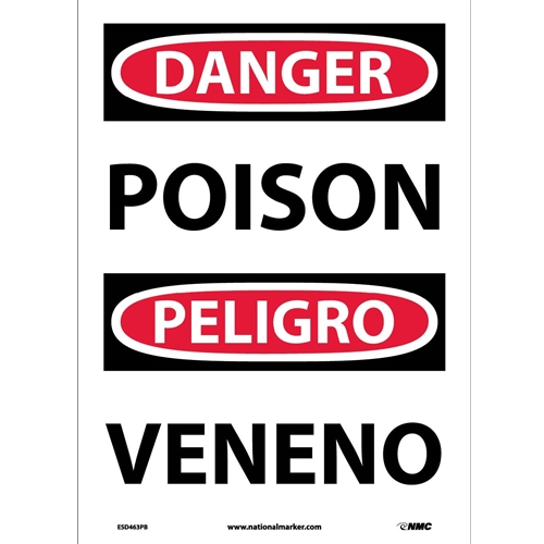 Danger Poison Sign - Bilingual (ESD463PB)