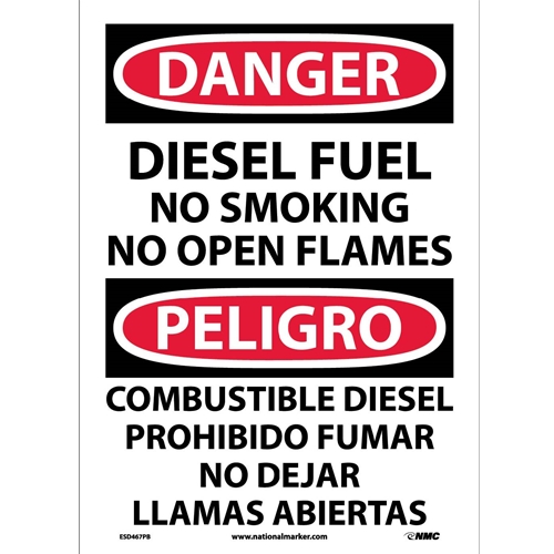 Danger Diesel Fuel Sign - Bilingual (ESD467PB)