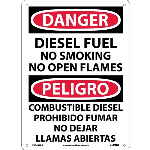 Danger Diesel Fuel Sign - Bilingual (ESD467RB)