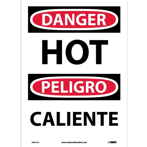 Danger Hot Sign - Bilingual (ESD51PB)