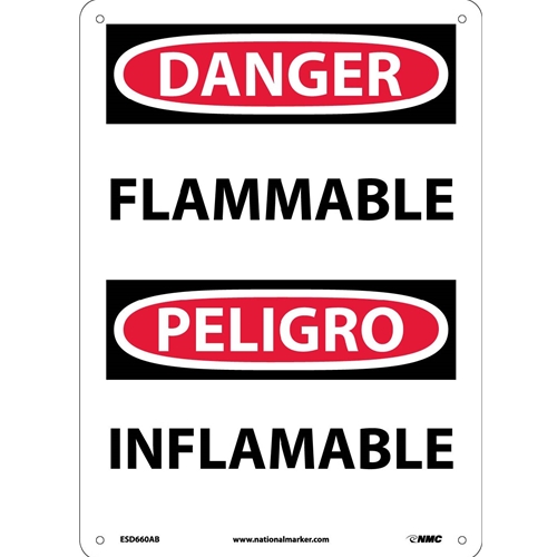 Danger Flammable Sign - Bilingual (ESD660AB)