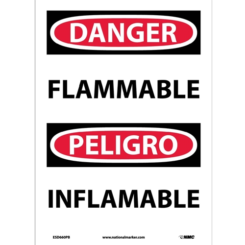Danger Flammable Sign - Bilingual (ESD660PB)