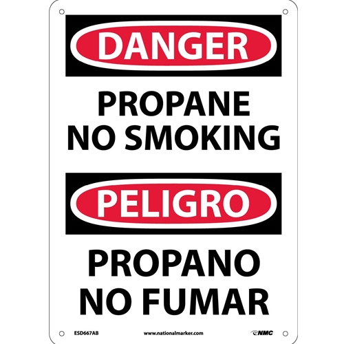 Danger Propane No Smoking Sign - Bilingual (ESD667AB)