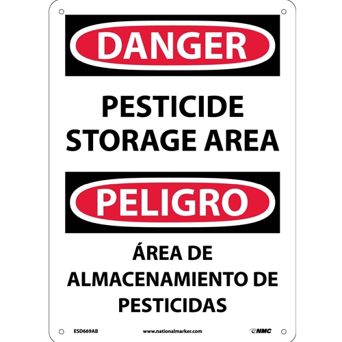 Danger Pesticide Storage Area Sign - Bilingual (ESD669AB)