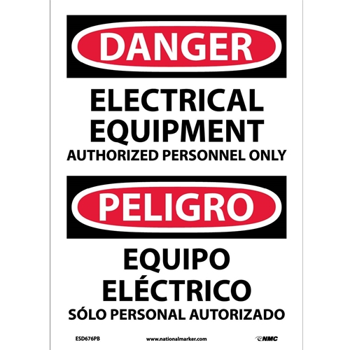Danger Authorized Personnel Only Sign - Bilingual (ESD676PB)