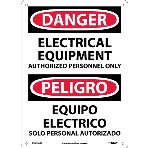 Danger Authorized Personnel Only Sign - Bilingual (ESD676RB)
